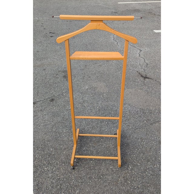 Mid 20th Century Vintage Sartorial Sophistication Italian Art Deco Style Gentleman’s Standing Valet, 1960 For Sale - Image 5 of 6