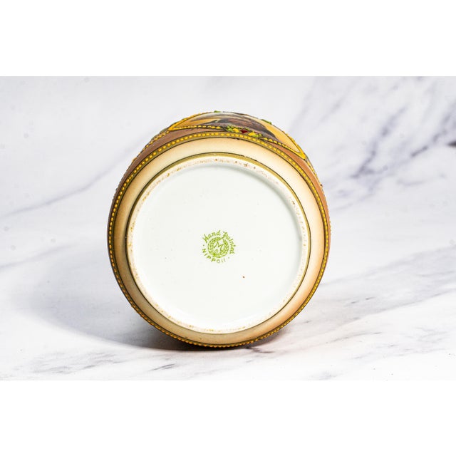 Rare Nippon Antique Hand Painted Native American Indian Chief Tobacco Humidor Porcelain Lidded Jar For Sale - Image 18 of 18