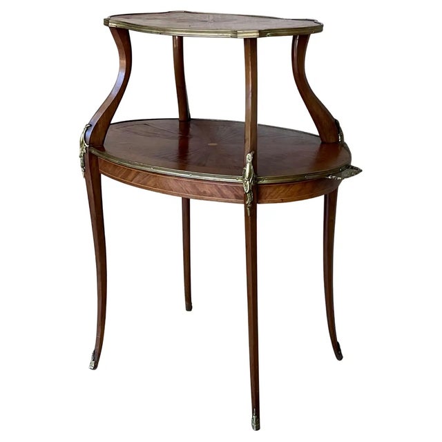 French Mahogany Brass Two-Tier Side or Coffee Table For Sale - Image 13 of 13