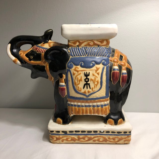 Vintage Chinese Ceramic Elephant Plant Stand Chairish