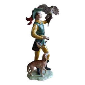 1976 Vintage Kaiser Porcelain Figurine Germany Signed Bochmann Hunter With Dog Pheasant