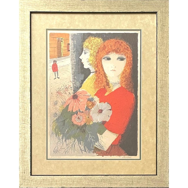 Framed 32 x 26 image 22 x 16 Charles Levier (1920-2004) He was born in 1920 of a French father and American mother in...