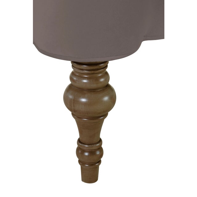 Not Yet Made - Made To Order Mirasol Scalloped Ottoman, Tabor Gray Velvet For Sale - Image 5 of 6