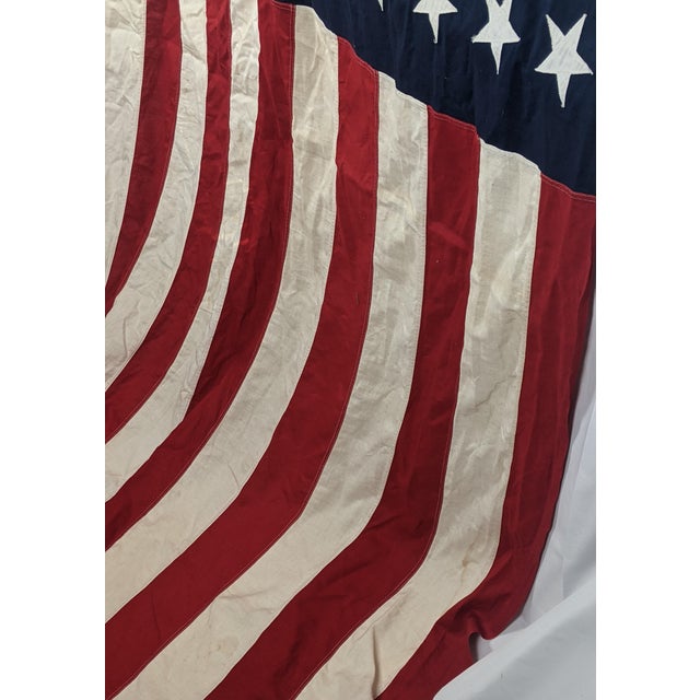 Large Vintage Valley Forge 48-Star Sewn American Flag, Red, White & Blue For Sale In New York - Image 6 of 14