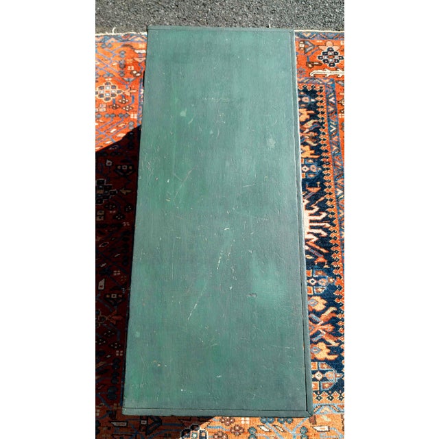 19th Century American New England Pine Blanket Chest in Old Green Paint For Sale - Image 12 of 18