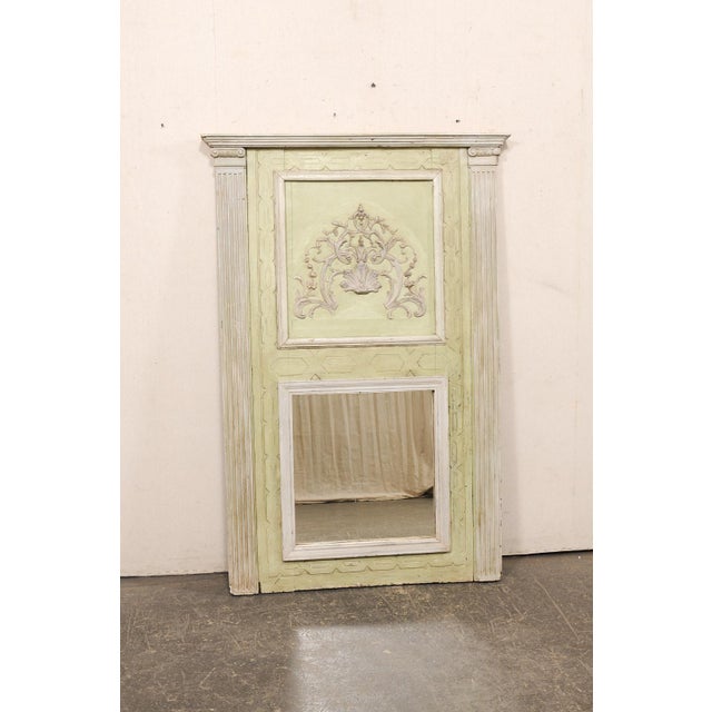 Italian 19th Century Italian 5.5 Ft Tall Nicely Decorated Mirror For Sale - Image 3 of 11