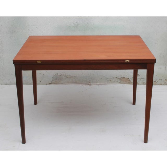 Extendable Dining Table with Swivel-Folding Mechanism in Teak, 1965 For Sale - Image 9 of 12