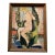 1970’s Original Abstract Expressionist Female Nude Painting Vintage Oak Frame For Sale