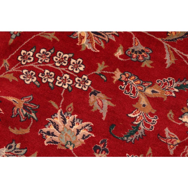 Shabby Chic Medallion 1990's Pak-Persian Red/Ivory Wool Rug - 6'2'' X 9'3'' For Sale In New York - Image 6 of 9