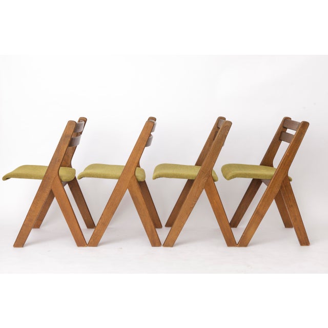 Set of 4 Vintage Chairs — Germany, 1970s Attributed to Casala (manufacturer not confirmed). Solid chair frames made of...
