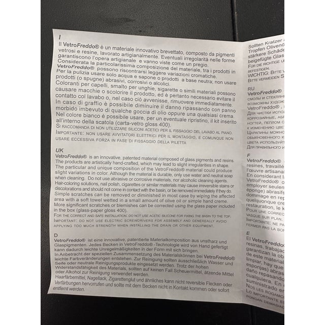 VetroFreddo Italian Vessel Sink For Sale - Image 11 of 11