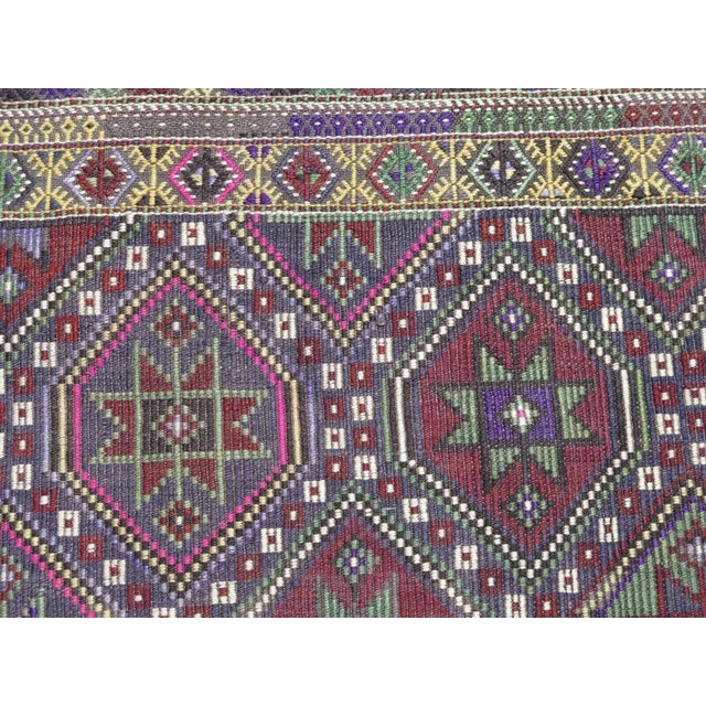 Beige Area Kilim Turkish Boho Modern Handmade Kilim Rug - 74"x115" For Sale - Image 8 of 12