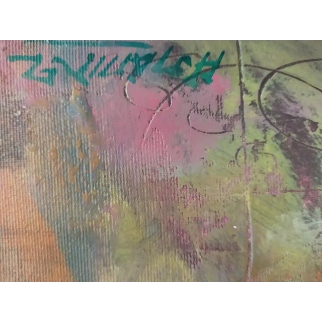 Hector Ramirez Ortega, Composition, 1990, Mixed Media on Canvas For Sale - Image 6 of 8