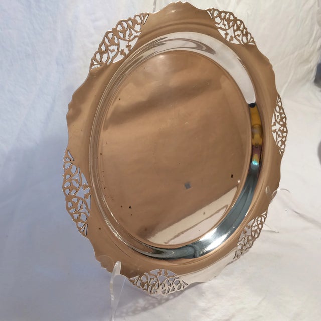 Traditional Sheffield Silver Plate Serving Tray For Sale - Image 3 of 11