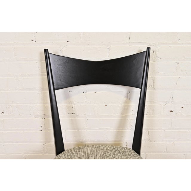 Black Paul McCobb for Directional Black Lacquered Bow Tie Dining Chairs, Fully Restored For Sale - Image 8 of 15