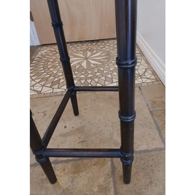 1950s MCM Nesting Tables Chinoiserie Lacquered Mosaic Faux Bamboo Legs Asian Vintage For Sale - Image 10 of 18