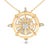 Contemporary 14K Yellow Gold Plated Sterling Silver 1/3 Cttw Diamond Compass Pendant Necklace For Sale - Image 3 of 4