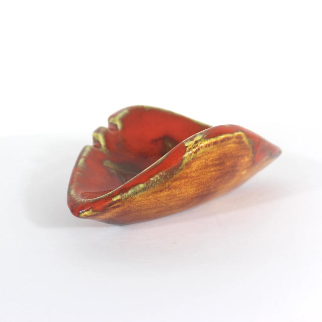 Mid Century Modern Atomic Drip Glaze Ceramic Ashtray Catchall For Sale - Image 4 of 8