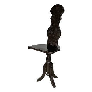 Italian Antique Chair in Black Wood, 1800s For Sale