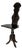 Italian Antique Chair in Black Wood, 1800s For Sale