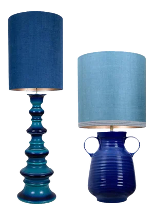 Large Silk Table Lamps by René Houben, 1960s, Set of 2