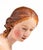 Head of young girl is a splendid sculpture realized in polychrome ceramic with glass eyes. Neaples, 18th Century. Very...