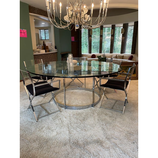 1960s 1960s Mid Century Modern Robert Kjer Jakobsen Chrome Dining Set of 8 For Sale - Image 5 of 13