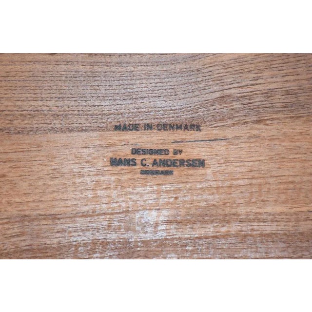 Sofa end table, in teak, spindle legs on brass screws for easy transport, square structure, excellent condition and nice...