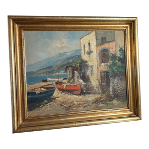 19th Century Italian Landscape Oil Painting ~ Framed Unknown Artist