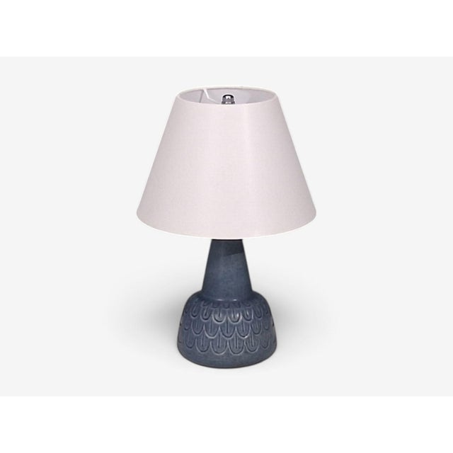 Mid-Century Modern 1960s Mid-Century Modern Søholm Stentøj, Table Lamp, Light Blue Stoneware For Sale - Image 3 of 10