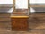 A French painted tôle box from the late 19th century, with wood grain patterns and goldenrod accents. Created in France...