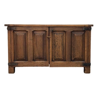 18th Century Rustic Gothic Low Walnut Sideboard For Sale