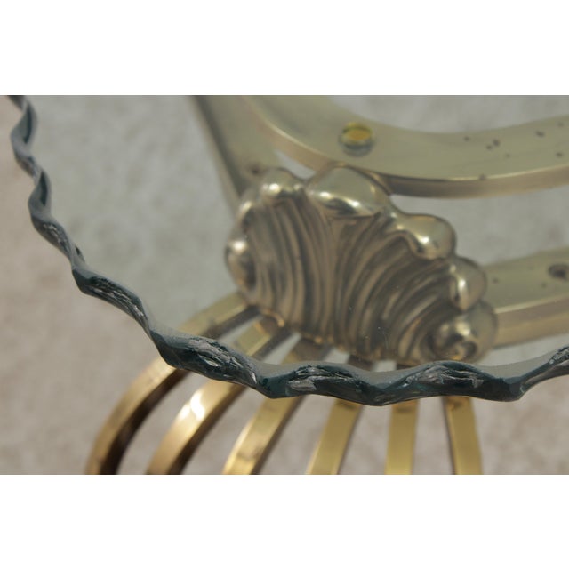 Labarge Stunning Hollywood Regency Brass & Glass Coffee Table For Sale - Image 11 of 14