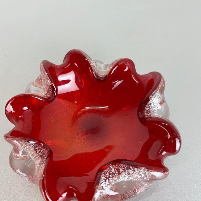 Murano Glass Floral Ashtray from Barovier + Toso, Italy, 1970s For Sale - Image 6 of 18