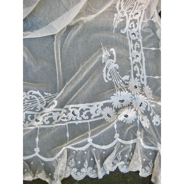 Textile Early 19th Century French Lace Napoleon Sheer Curtains a Pair For Sale - Image 7 of 12