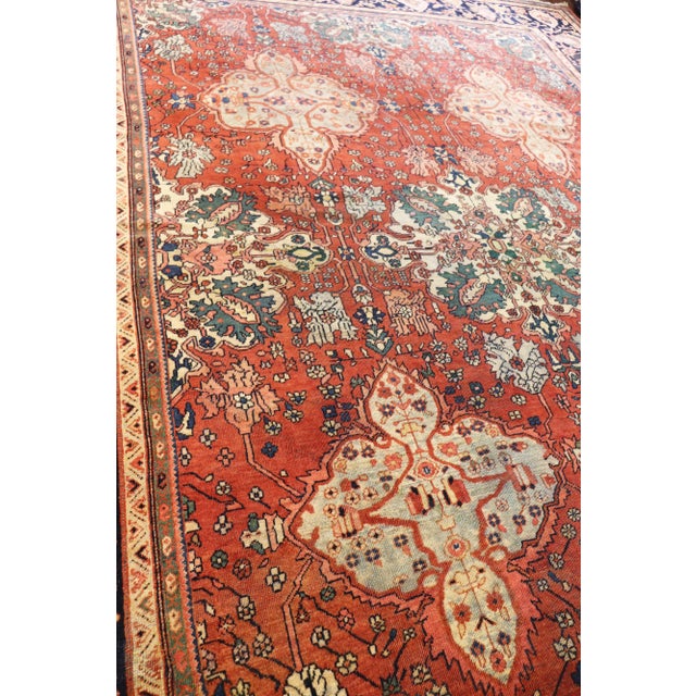 Antique Persian Feraghan Sarouk Carpet 9'1" X 11'9" For Sale - Image 10 of 12