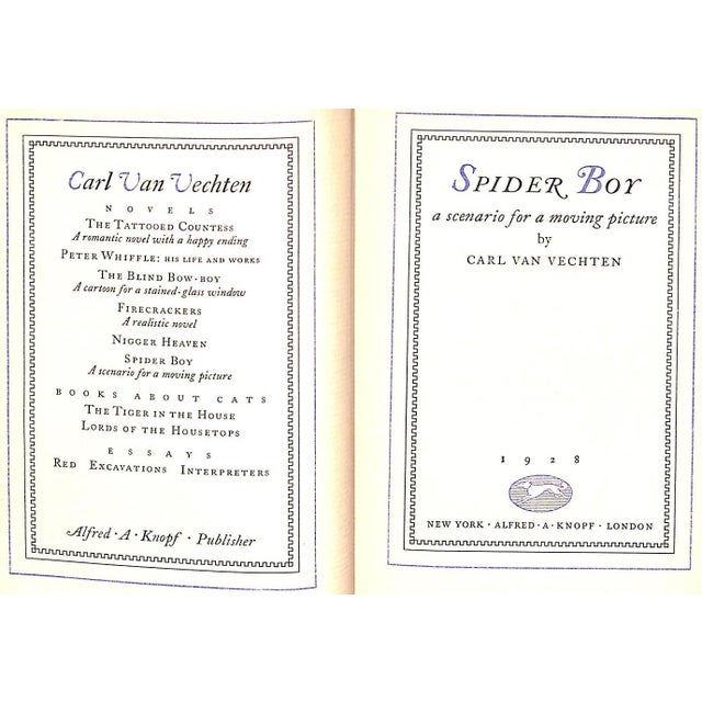 Traditional "Spider Boy" 1928 Van Vechten, Carl For Sale - Image 3 of 4