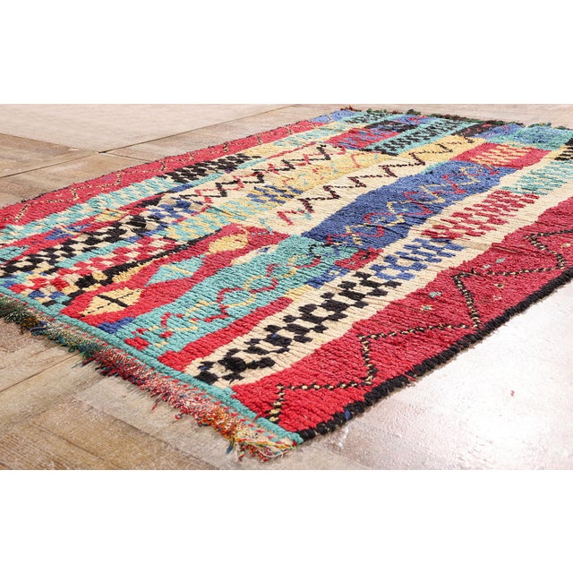 Beige Vintage Azilal Moroccan Rug, 05'00 X 07'01 For Sale - Image 8 of 10