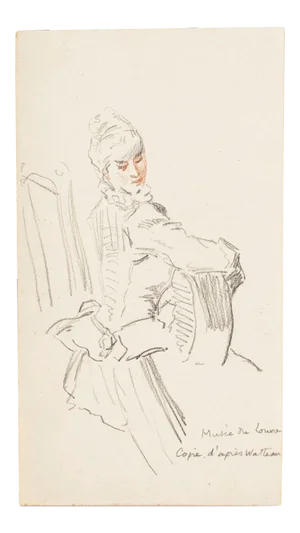 Unknown - the Japanese - Original Pencil and Sanguine Drawing - 1880s
