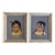 Black 1950s Framed Pair of Original Oil Paintings, Young Native American Girls For Sale - Image 8 of 9