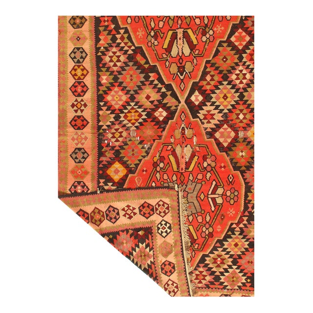 Traditional Pasargad DC Rust Russian Antique Kilim Rug For Sale - Image 3 of 3