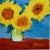 Sunflowers in a Green Vase, Contemporary Impressionist Art For Sale