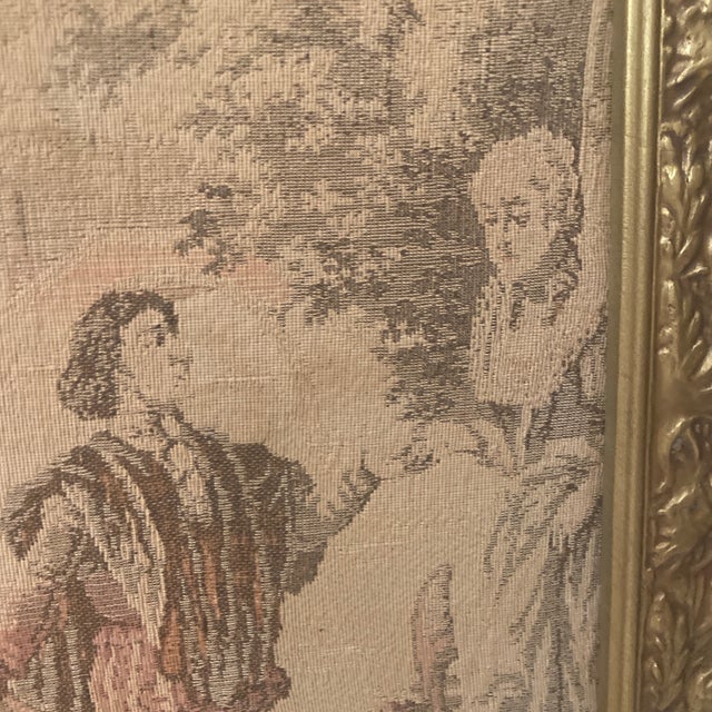 Mid 20th Century Venetian Gondola Tapestry in Ornate Gold Gilt Wood Frame For Sale - Image 6 of 12