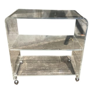 Vintage Lucite Waterfall Bar Cart For Sale