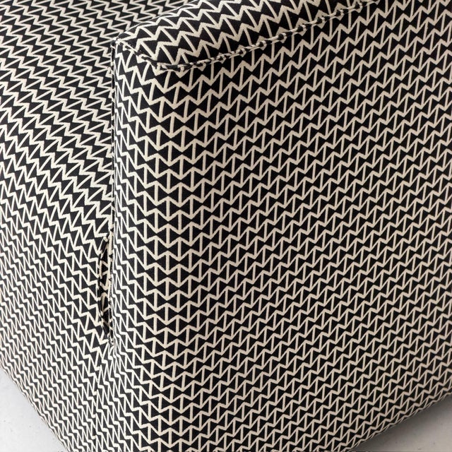 Jules Heumann 1990s Cubic Lounge Chair Attributed to Jules Heumann for Metropolitan in Alexander Girard Fabric For Sale - Image 4 of 8