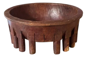 Mid 20th Century Hand Carved Kava Tanoa Bowl 17 Legs Fiji