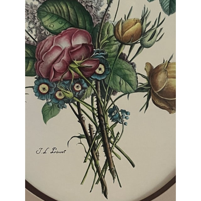 Vintage Floral Engraving Jl Prevost Pastel Roses, Hydrangeas and Foliage For Sale - Image 4 of 6
