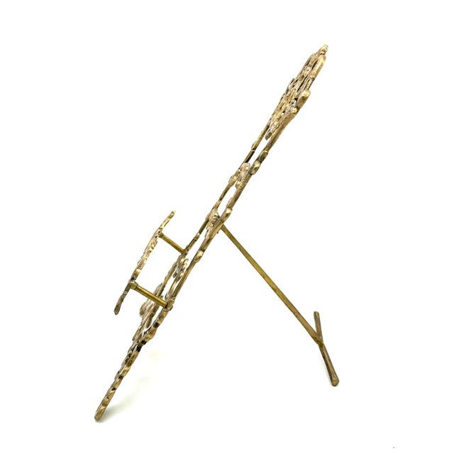 Mid-20th Century Vintage Hollywood Regency Solid Brass Table Top Easel For Sale - Image 4 of 5