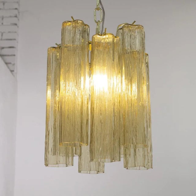 Gold Ceing Lamp in Glass Trunks Smoke of Murano, 1990s For Sale - Image 8 of 13