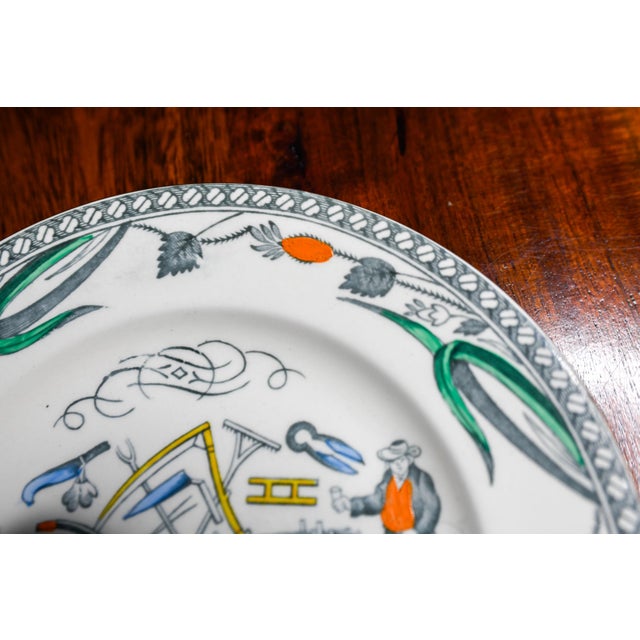 Burgess & Leigh Burgess & Leigh Antique Traditional English Farmers Arms Ceramic Bread Plates - Set of 4 For Sale - Image 4 of 7